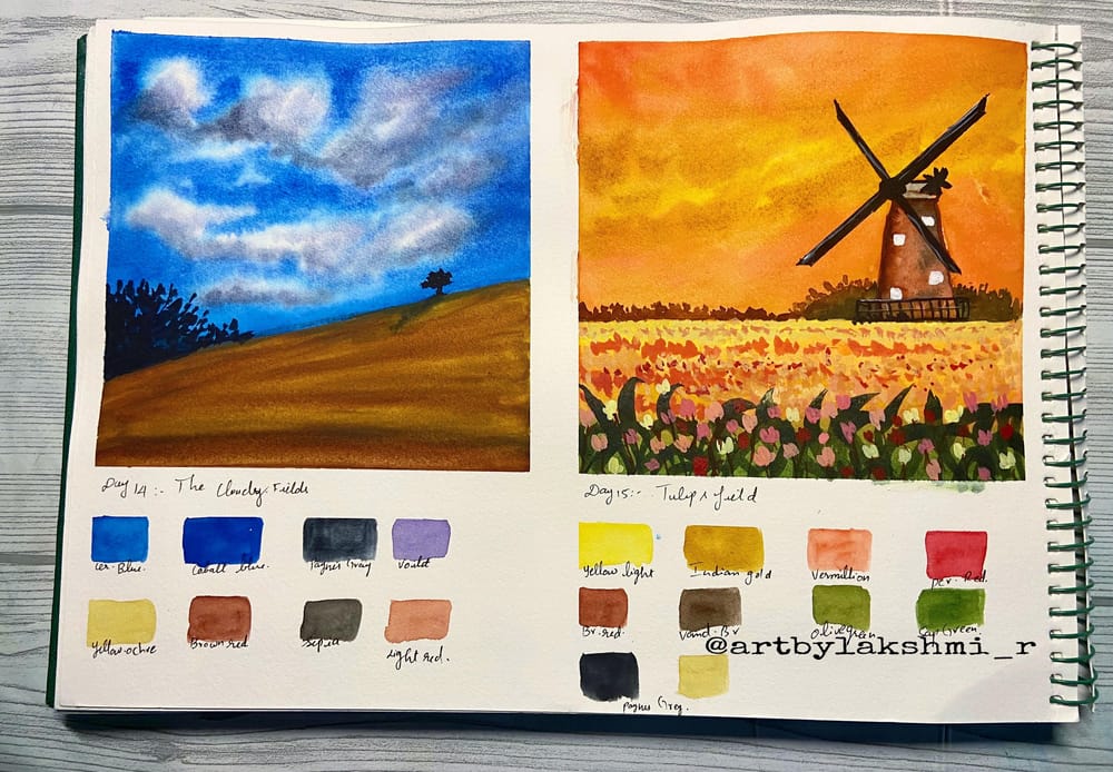 30days watercolour  landscape by Uma - image 8 - student project
