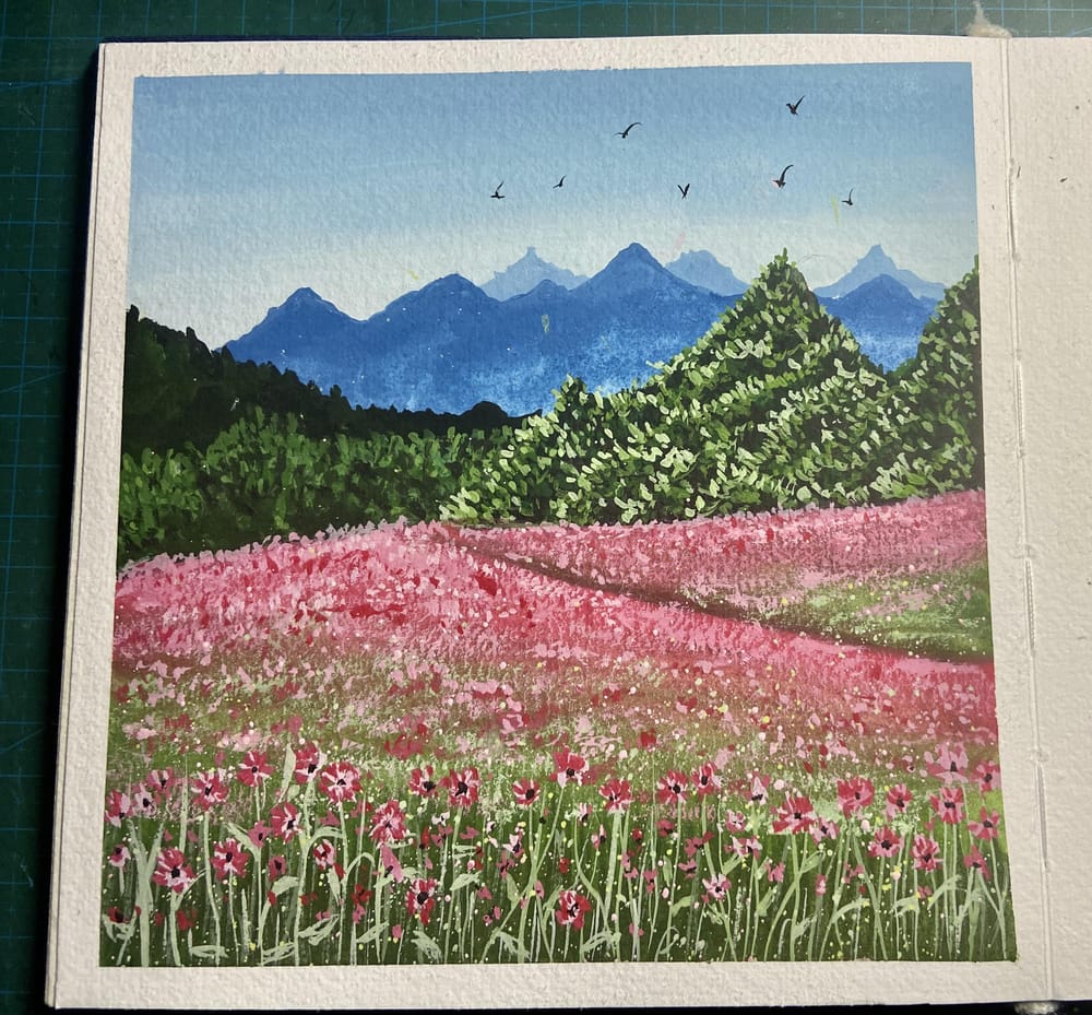 Painting scenic gouache landscape by payal - image 2 - student project
