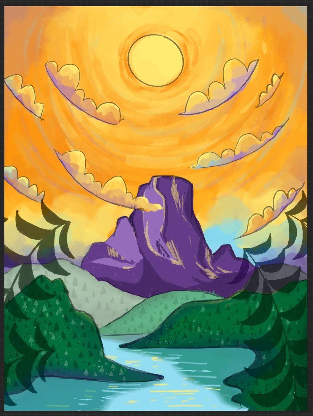 Mountain sunset - image 1 - student project