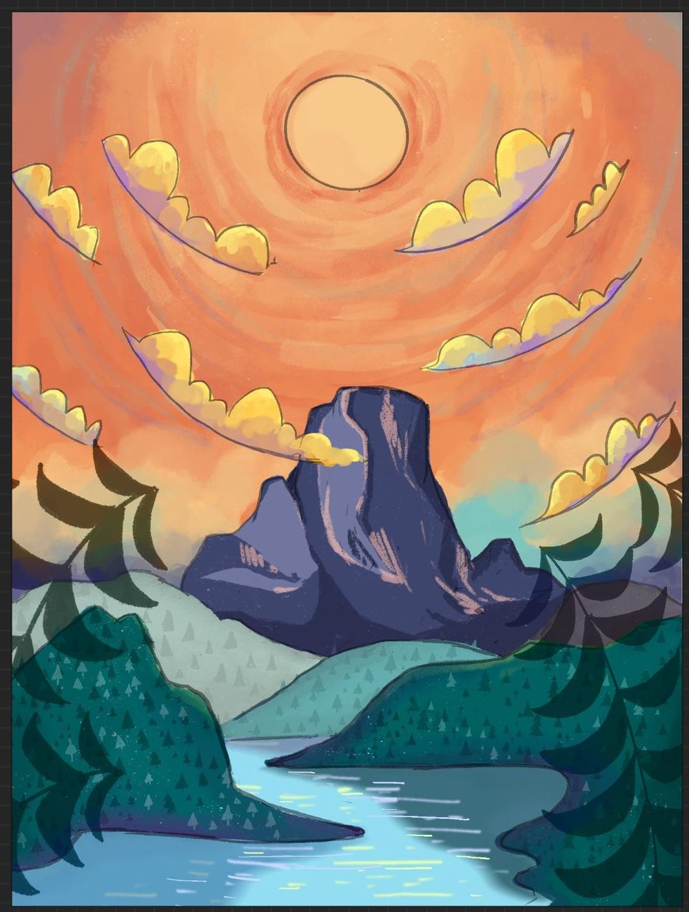 Mountain sunset - image 3 - student project
