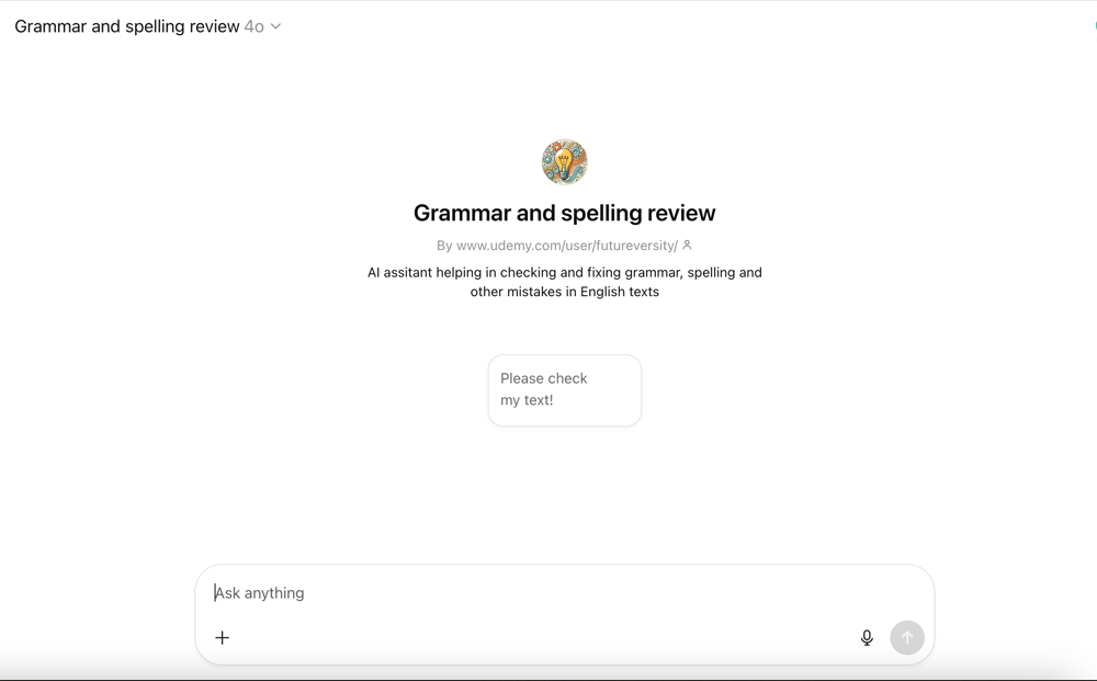 Grammar & spelling review GPT - image 1 - student project