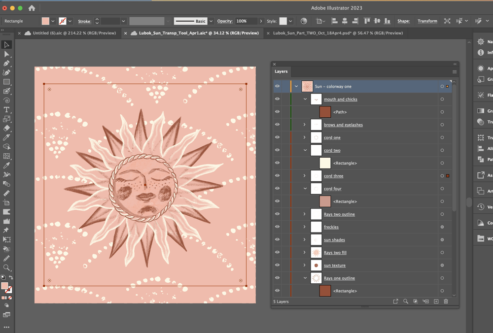 Hand-Drawn Sun (Procreate to Illustrator) - image 1 - student project
