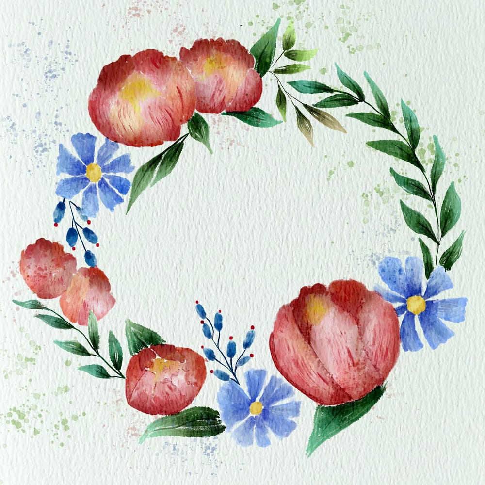 Watercolor Wreath - image 2 - student project