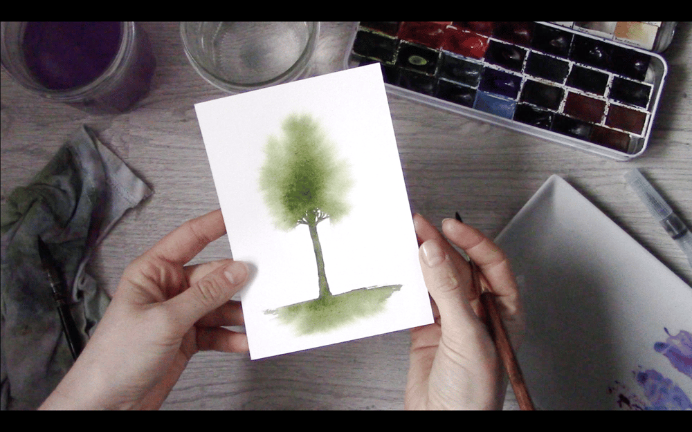 Flowy watercolor trees! - image 2 - student project
