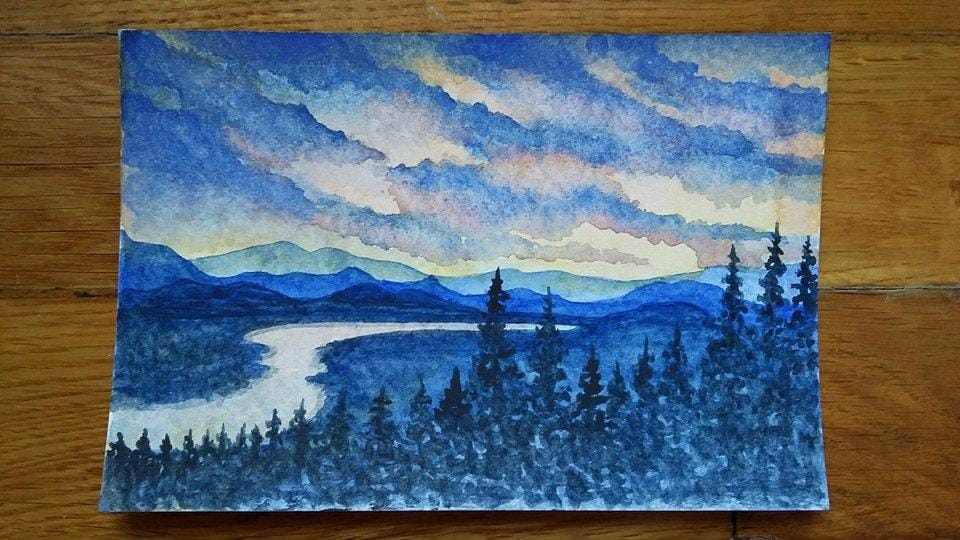 Mountains at twilight - image 1 - student project