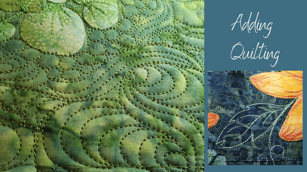 Daisy and Verbena Art Quilt - image 8 - student project