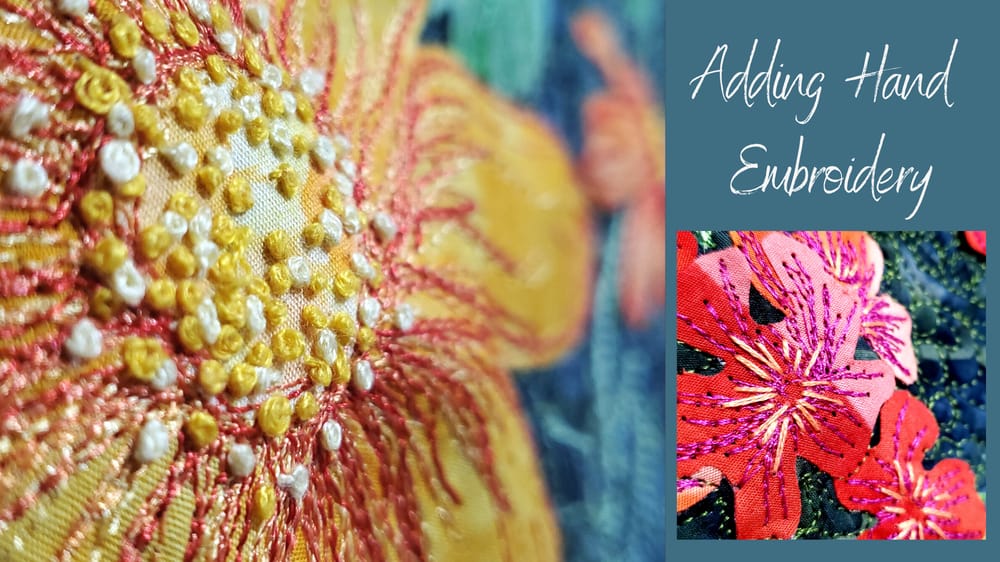 Daisy and Verbena Art Quilt - image 7 - student project