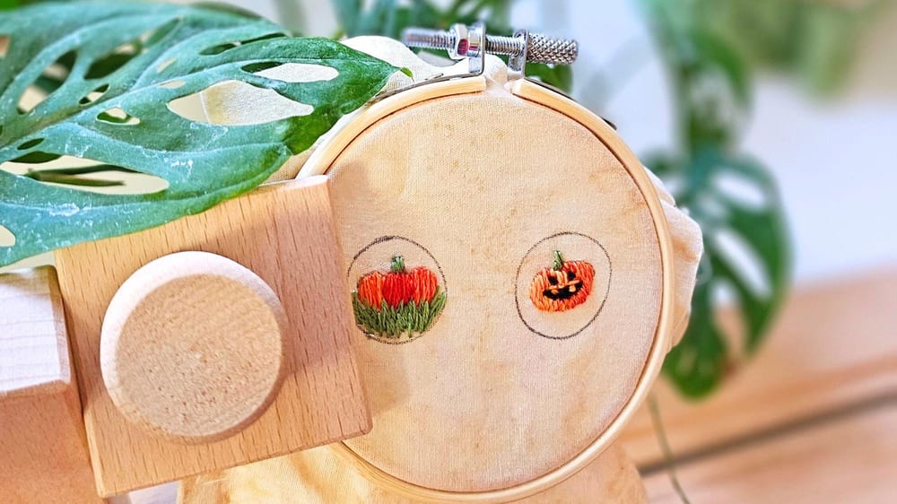 Embroidered Pumpkin Necklace - image 1 - student project