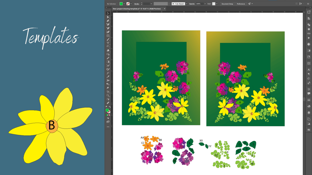 Daisy and Verbena Art Quilt - image 3 - student project