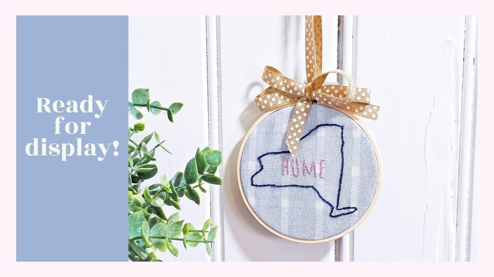 Hand Embroidered Hoop Art: Home New York State - image 4 - student project