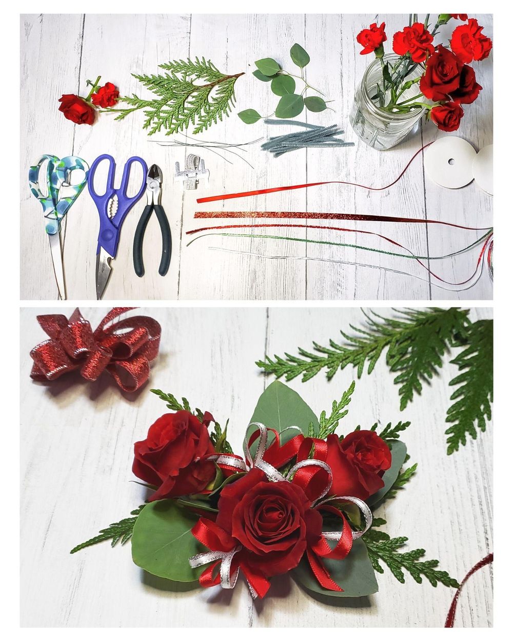Red Rose Wrist Corsage Bows - image 1 - student project