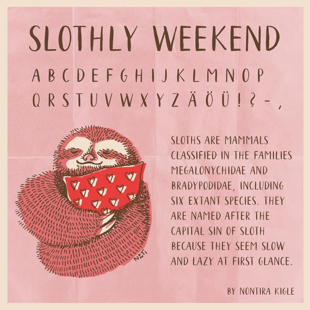 My own new font – slothly weekend - image 1 - student project