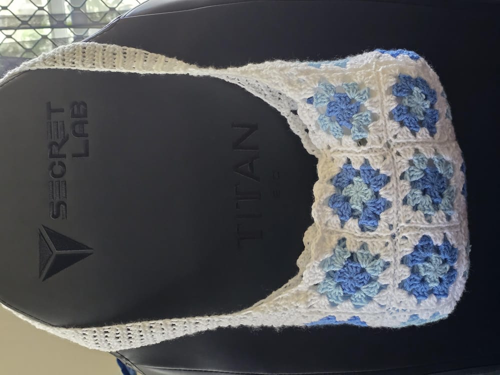 Blue and White Granny Square Bag - image 1 - student project