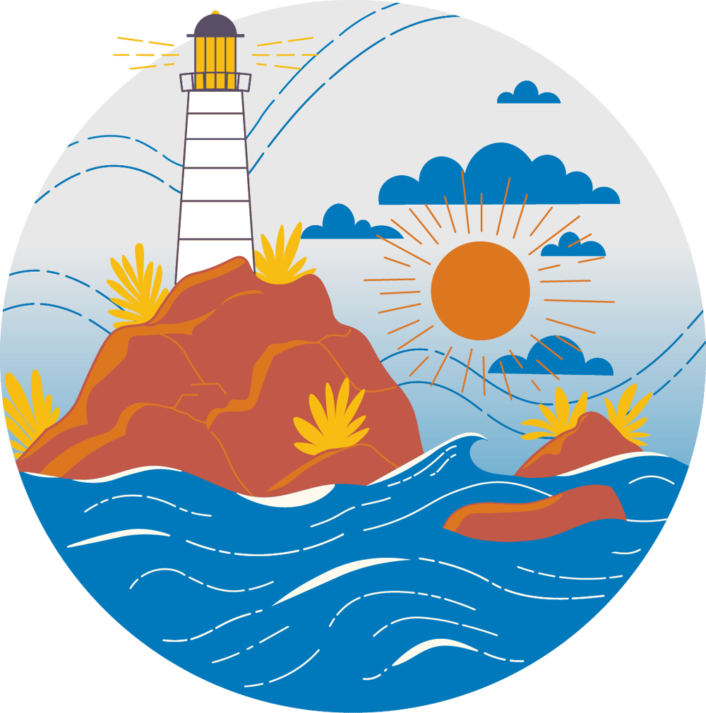 Lighthouses in Illustrator - Sketch to Vector - image 2 - student project
