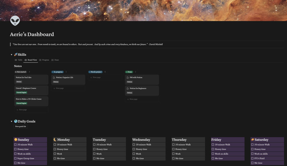 My Notion Dashboard - image 2 - student project