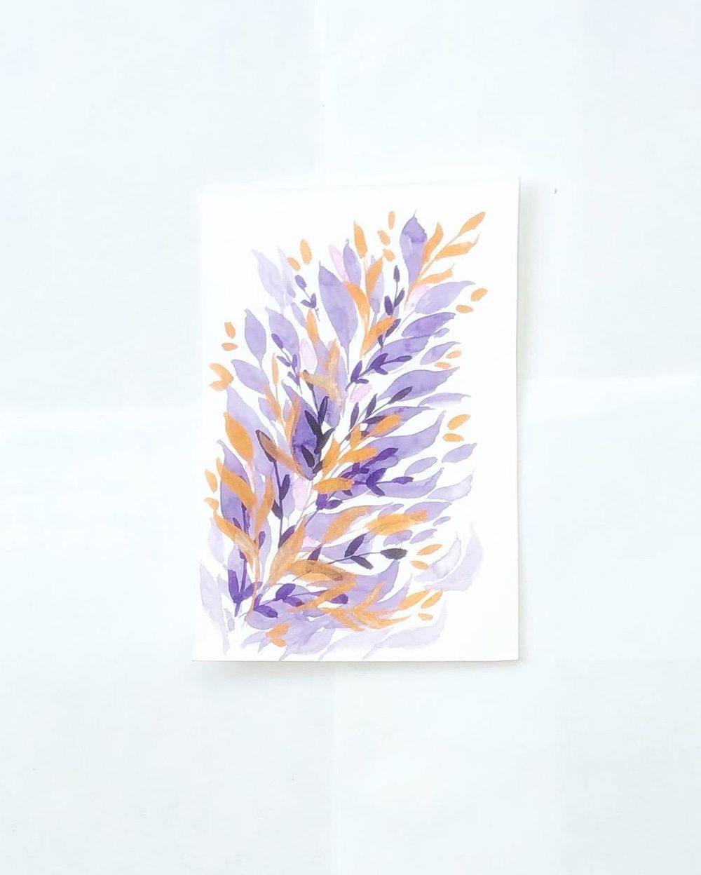 Watercolor leaves - image 1 - student project