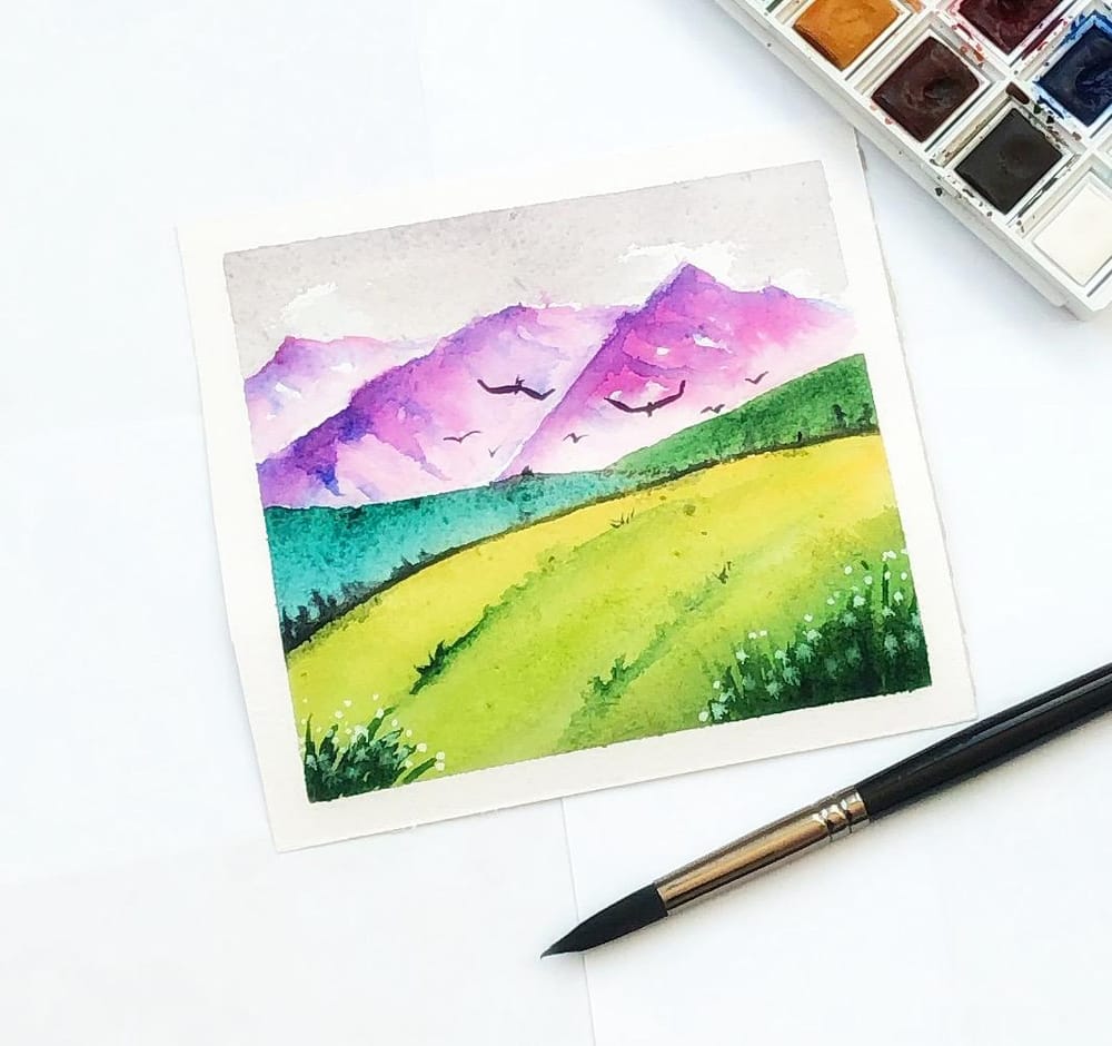 Watercolor landscape Skillshare Student Project