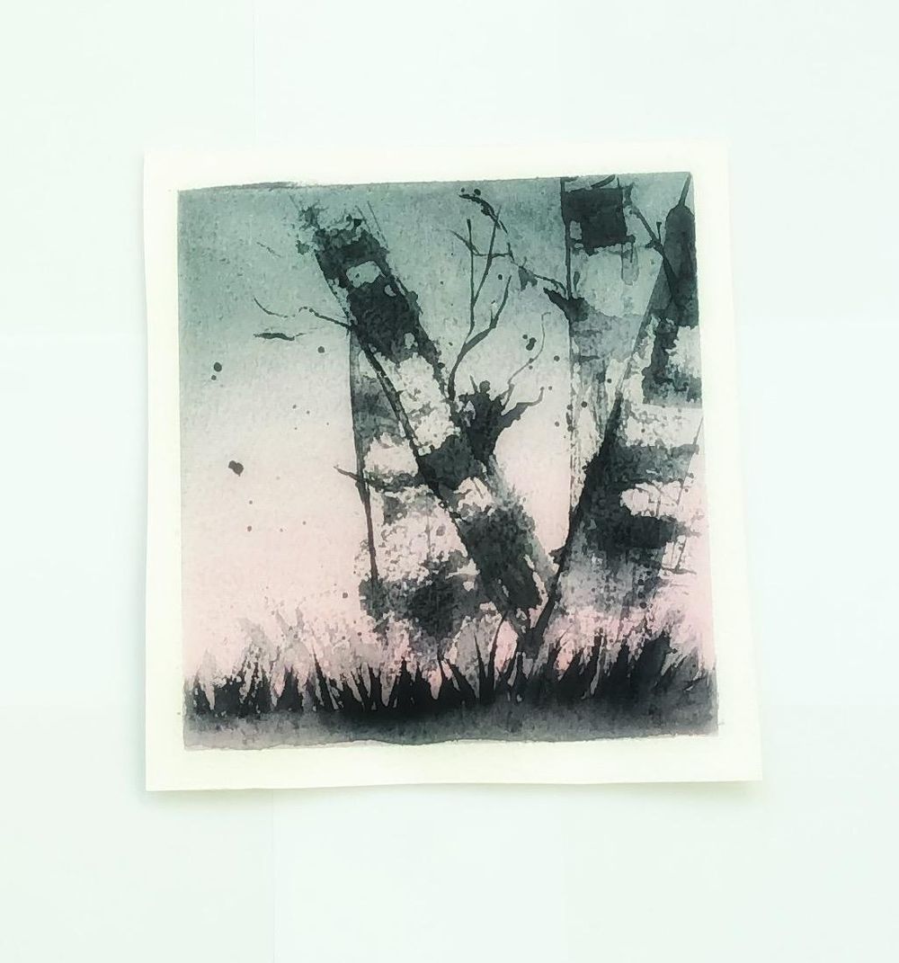 Watercolor Birch trees - image 1 - student project