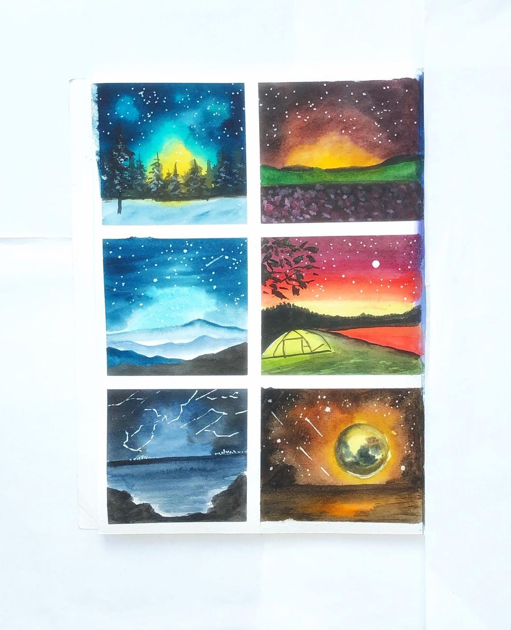 Galaxies and night skies in watercolor - image 4 - student project