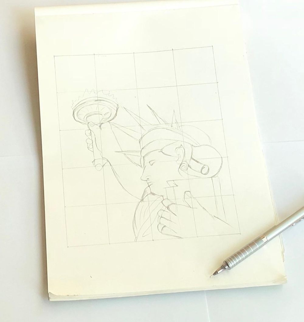 Statue drawing - image 1 - student project