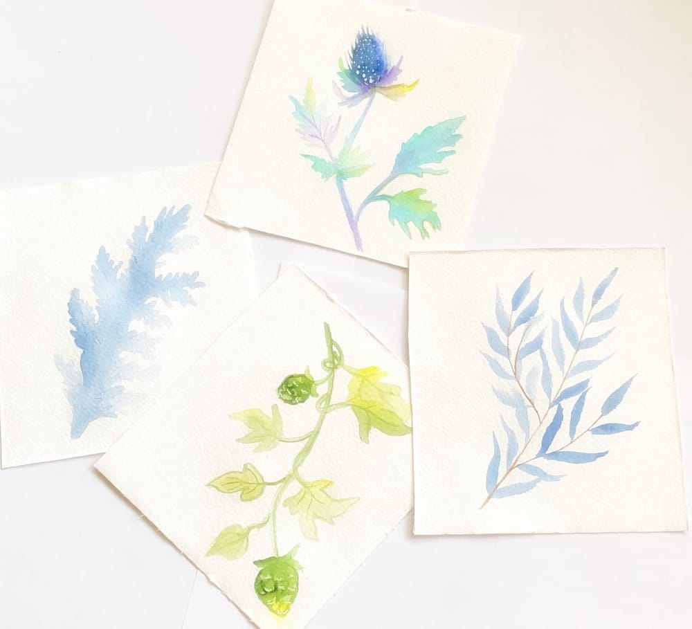 Trendy greenery in watercolor - image 2 - student project