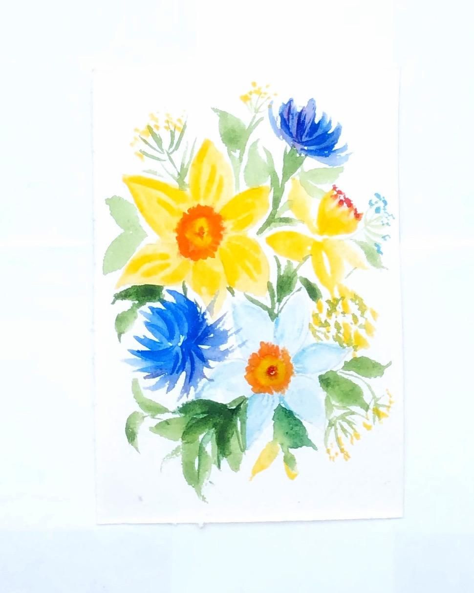 Watercolor daffodils - image 1 - student project