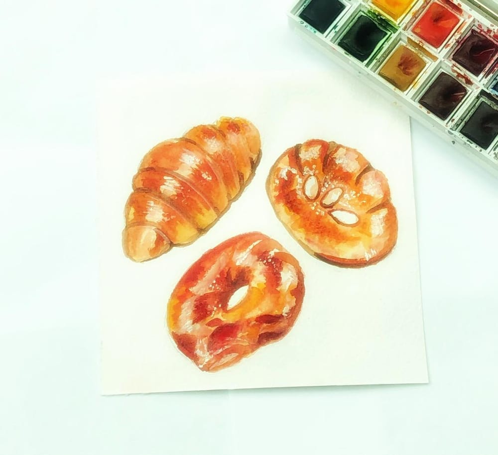 Perfect golden brown color palette for watercolors - image 1 - student project