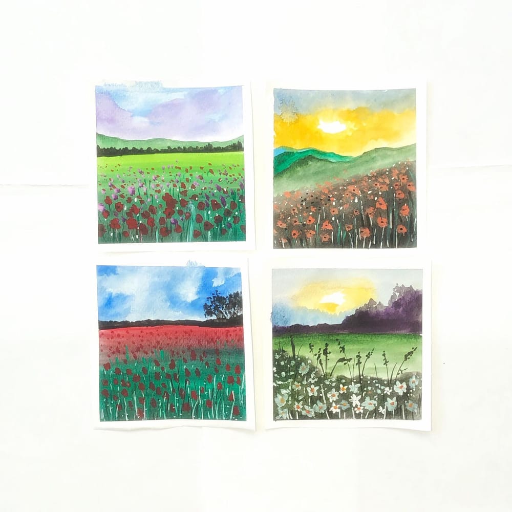 Watercolor landscape - image 1 - student project