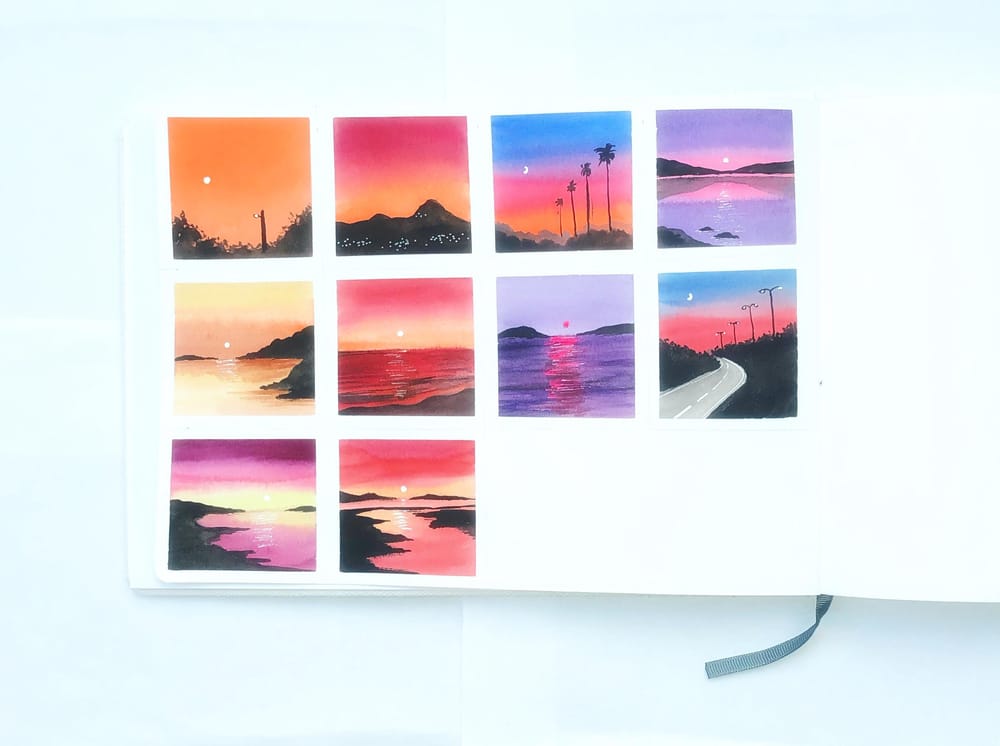 Watercolor Sunsets Skillshare Student Project Watercolor Sunsets Skillshare Student Project