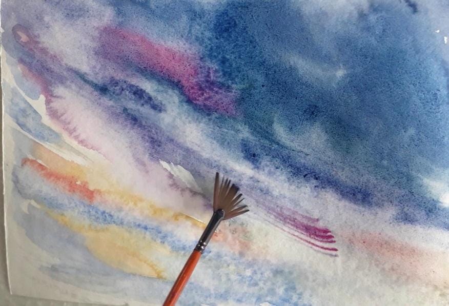 How to start with watercolors PAINTING A SKY Skillshare Student Project