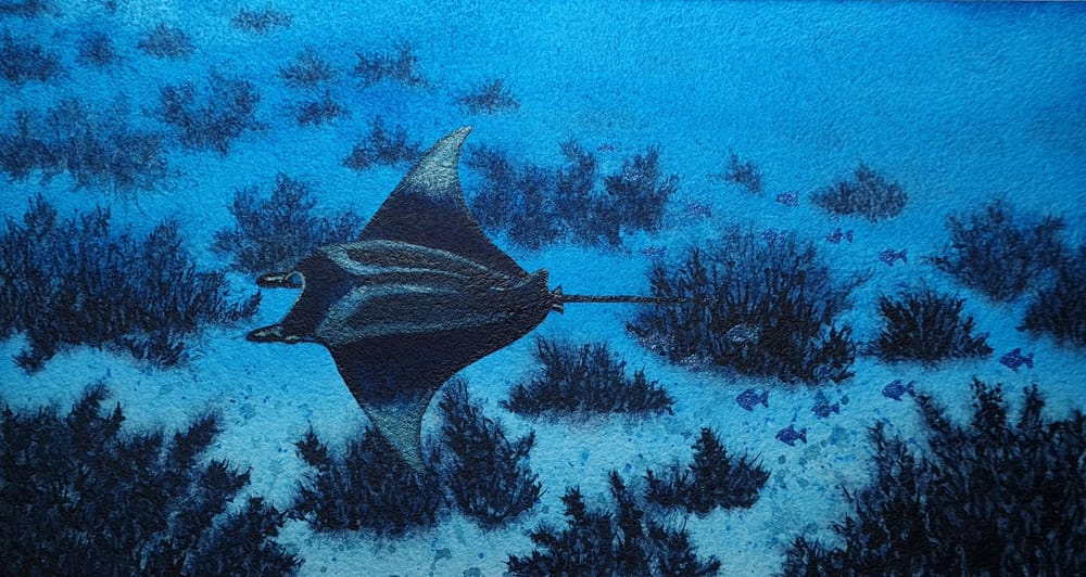 Giant Manta Ray with Metallic Highlights - image 1 - student project