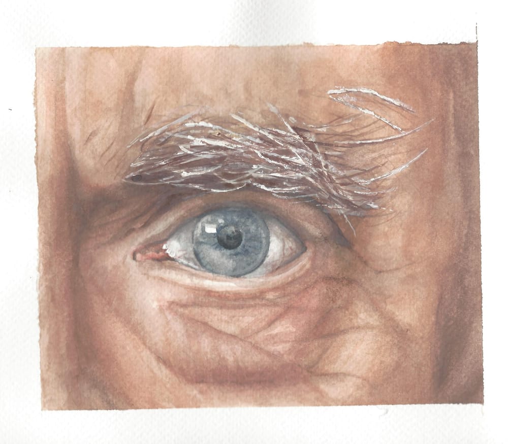 old man watercolor eye - image 1 - student project