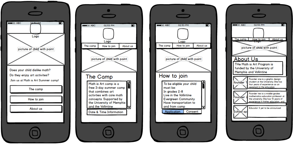 Math & Art Camp website - image 5 - student project