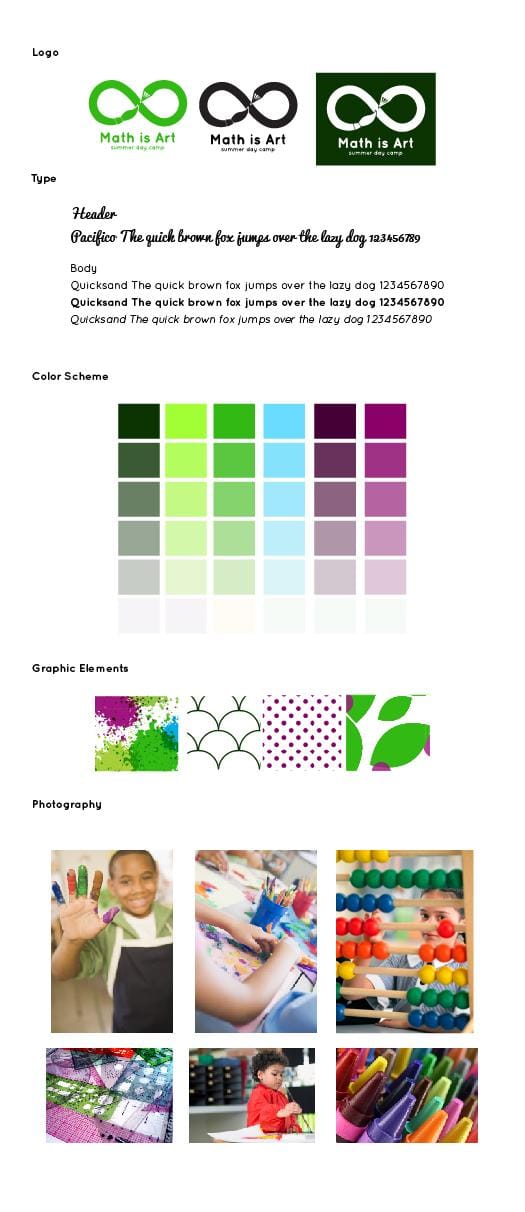 Math & Art Camp website - image 3 - student project
