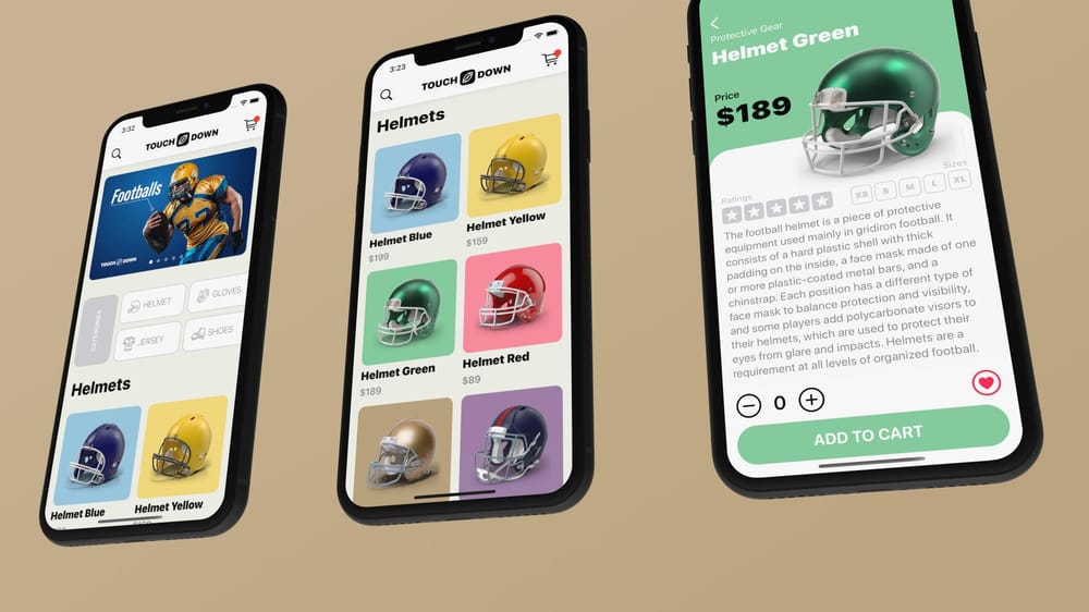 I created Touchdown, an e-commerce mobile application with SwiftUI - image 2 - student project