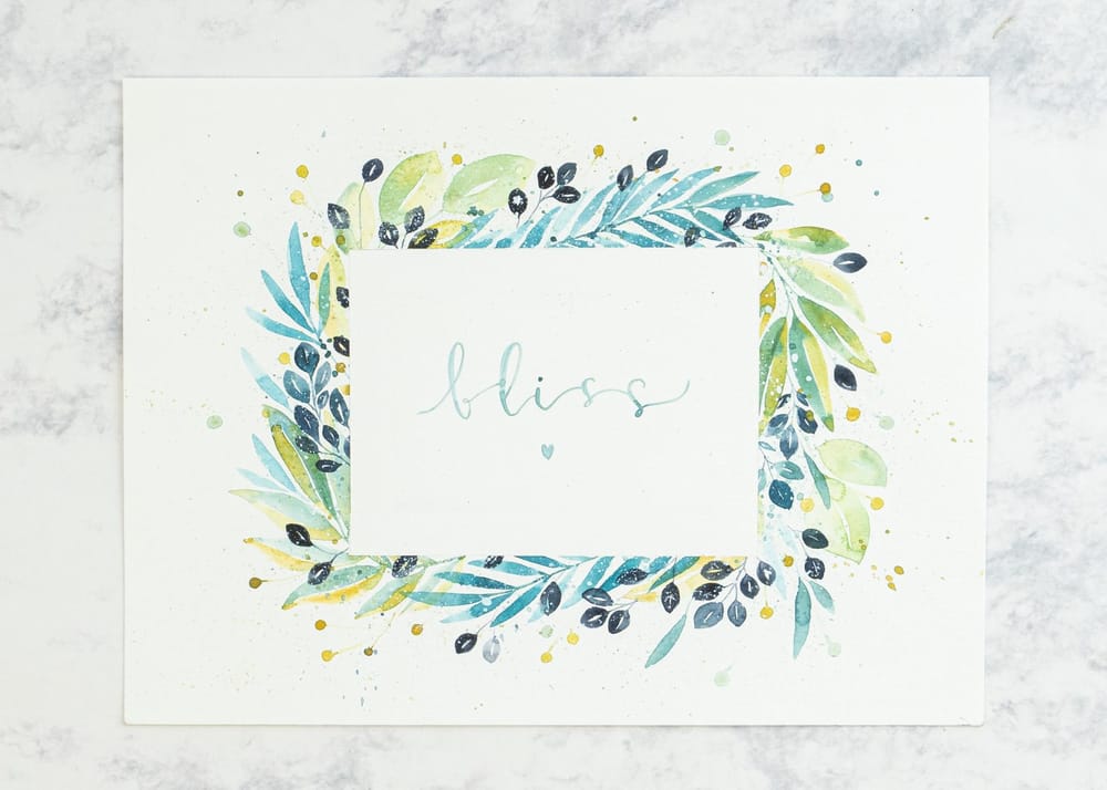 Loose Watercolor Botanical Frame - image 3 - student project