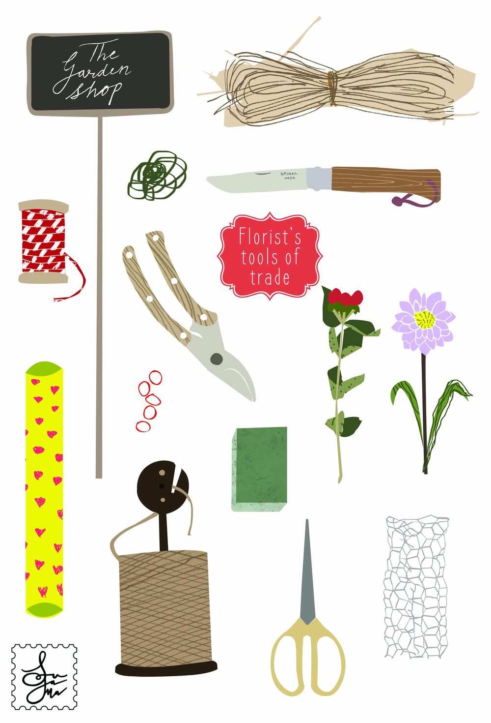 Tools of trade of a barber/florist/seamstress/coffeeaddict Skillshare Student Project