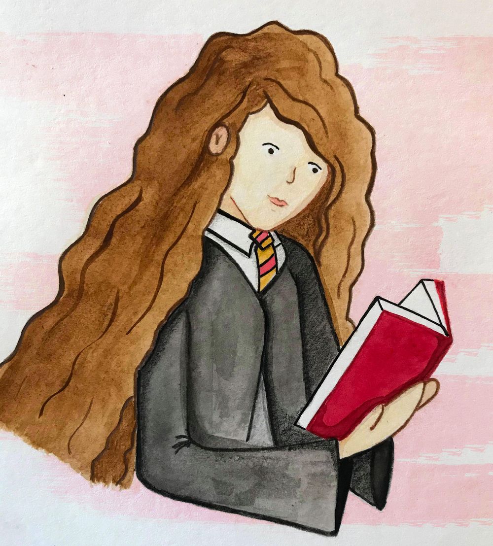 Hermione watercolor draw - image 1 - student project