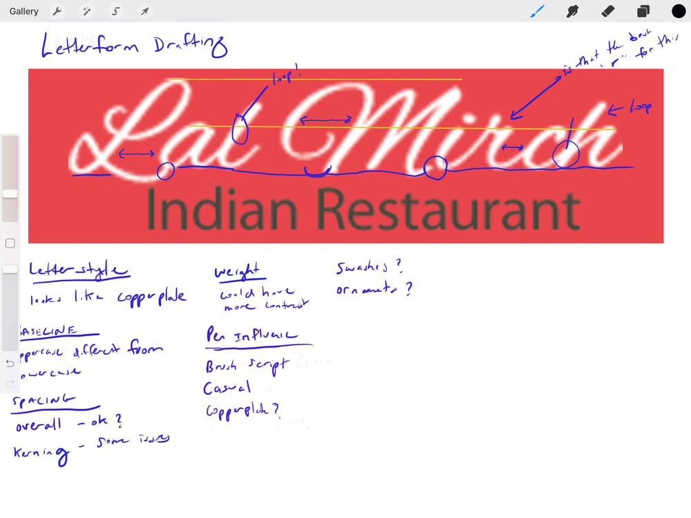 Learning Letterforms - Lal Mirch Indian Restaurant - image 3 - student project