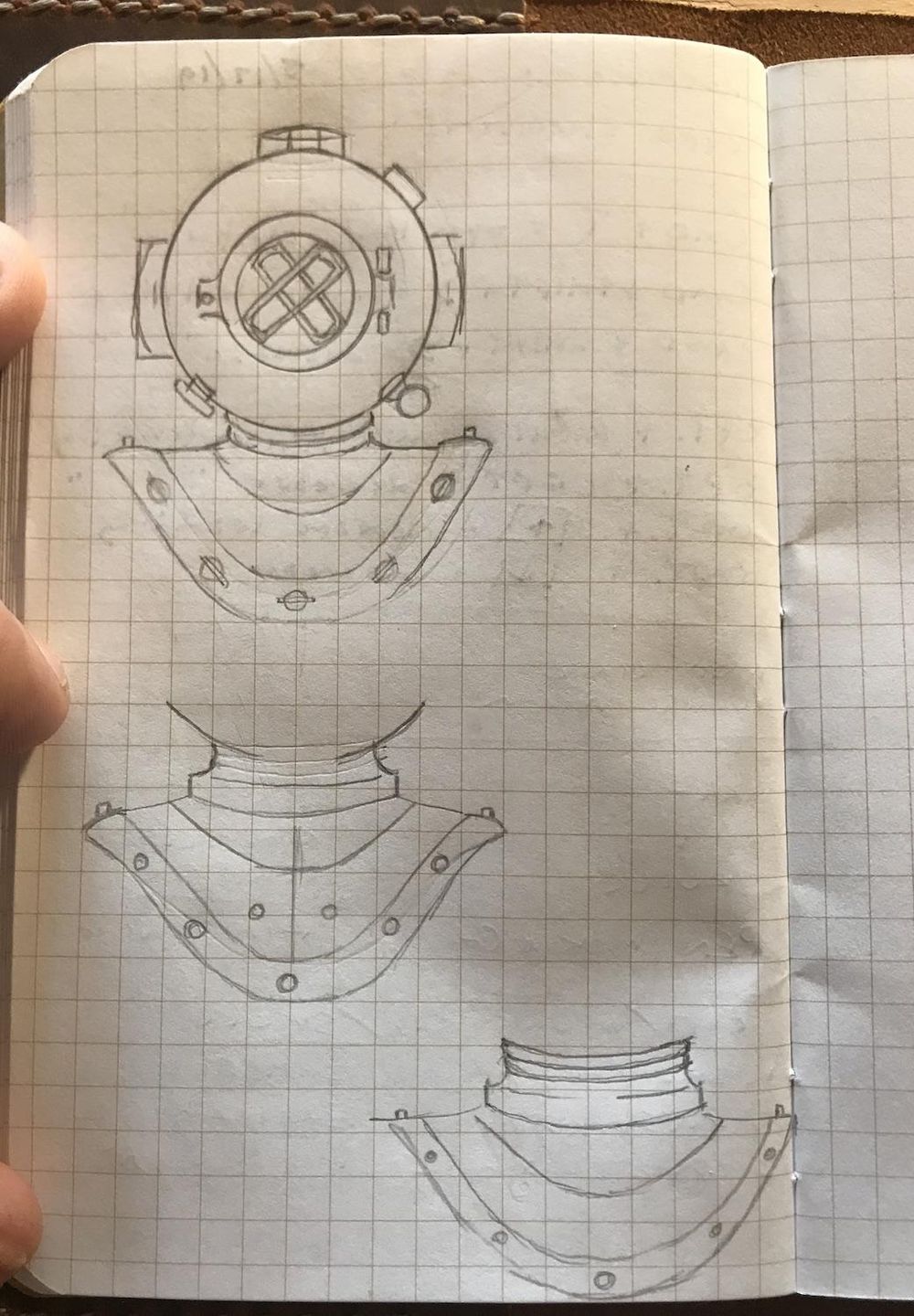 Diver Helmet Monoline Illustration - image 5 - student project