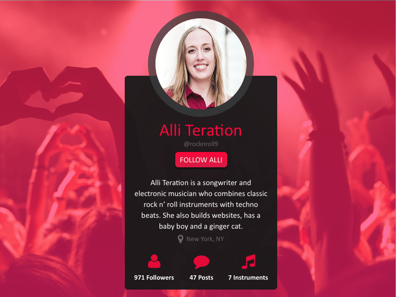 Musician Social Media Card - image 1 - student project