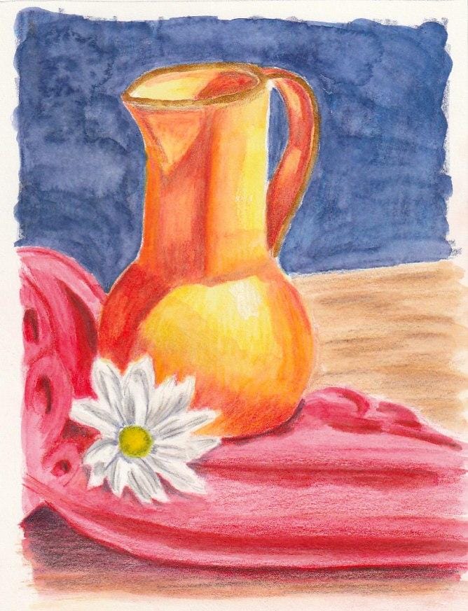 My first still life painting in watercolor pencil - image 1 - student project