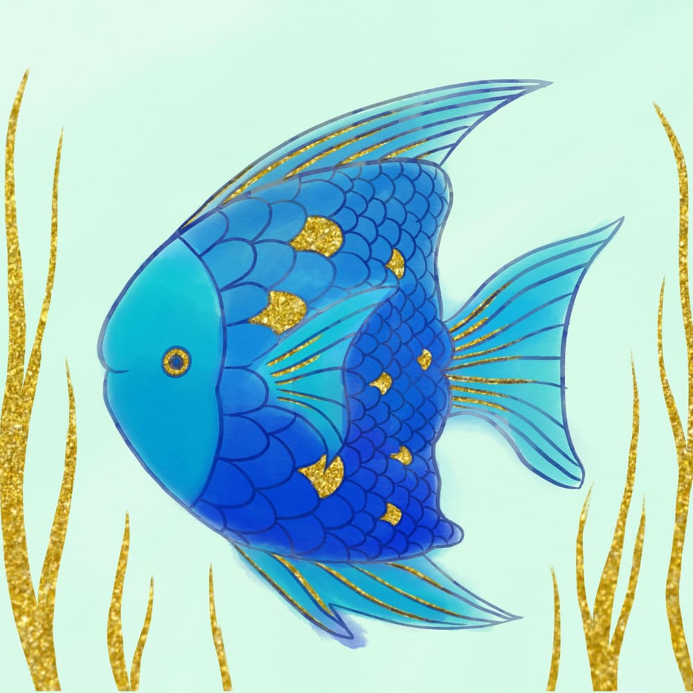 Watercolor Owl with Golden Glitters - image 2 - student project