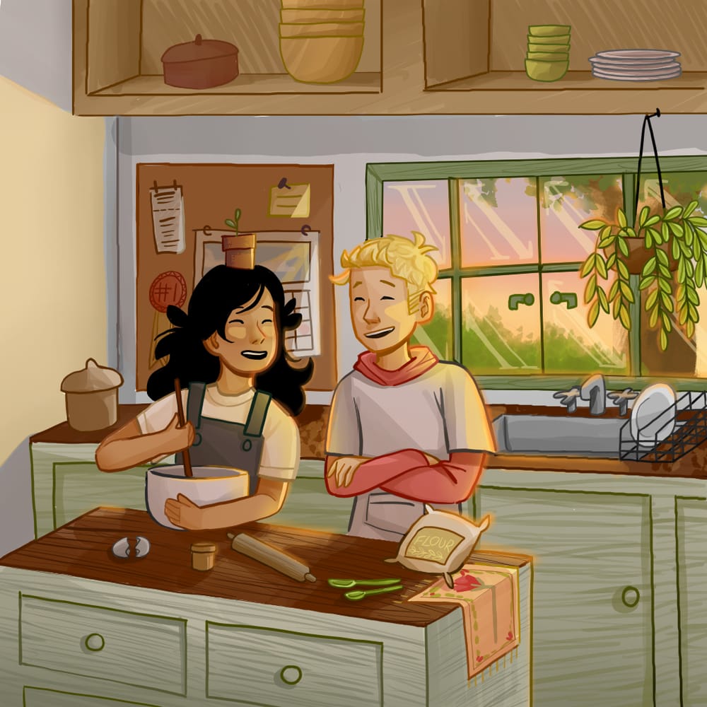 My OC's baking in the kitchen :)) - image 1 - student project
