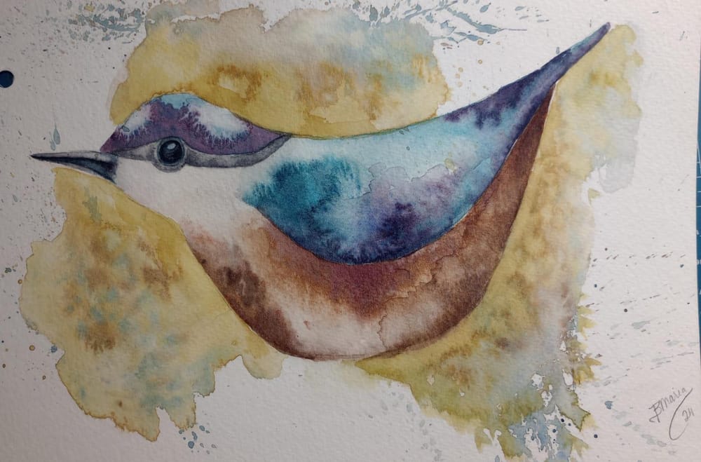 Pássaro Simples em Aquarela - image 2 - student project
