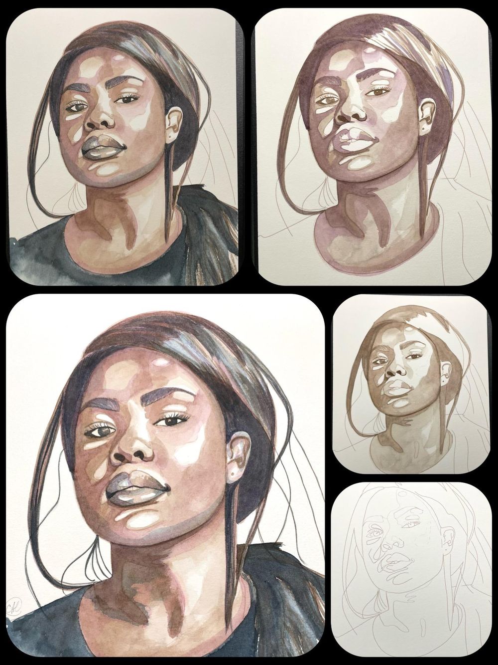 Portrait with three color mixes - image 1 - student project