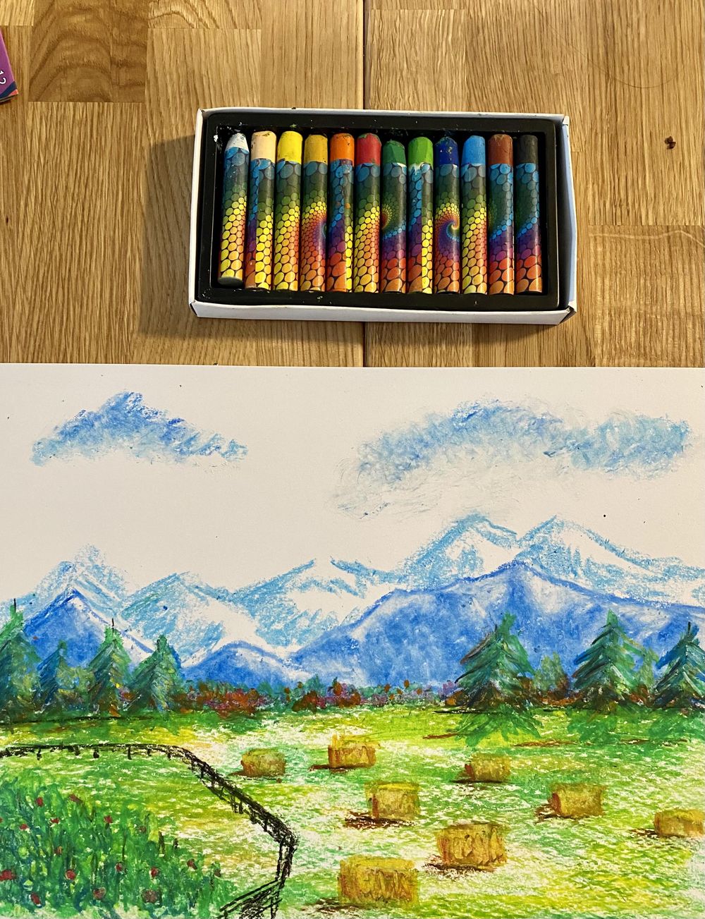 Landscape in pastel paints - image 2 - student project