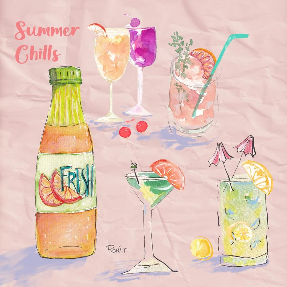 Summer chills- watercolor, ink and more - image 1 - student project