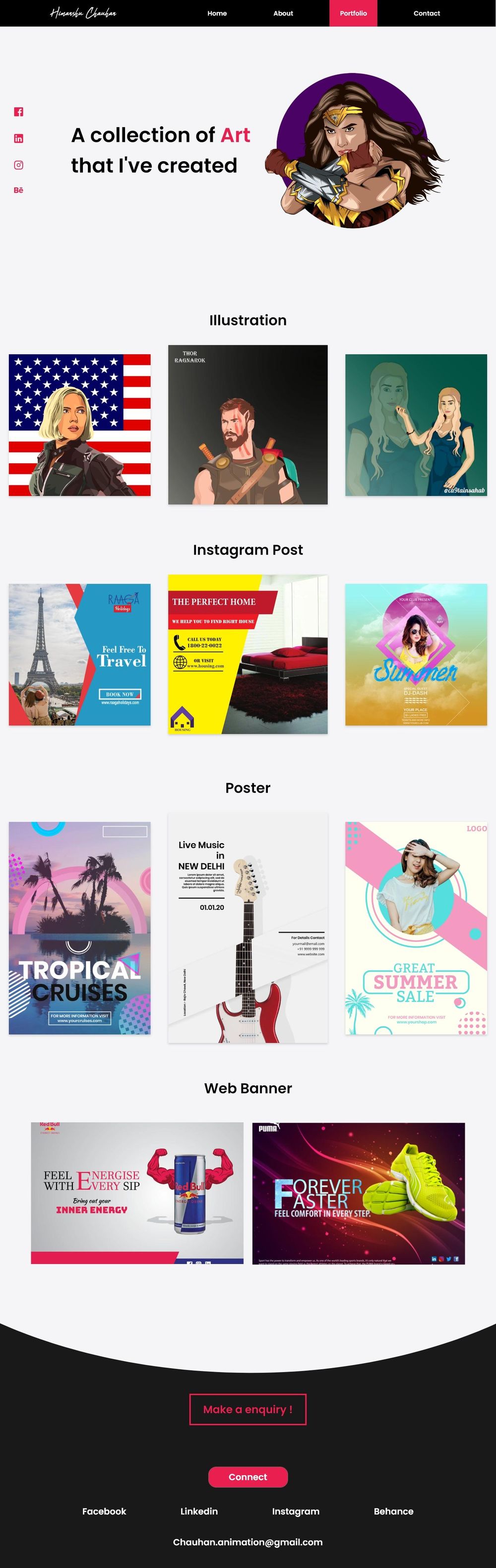 Adobe XD Portfolio Website - image 3 - student project