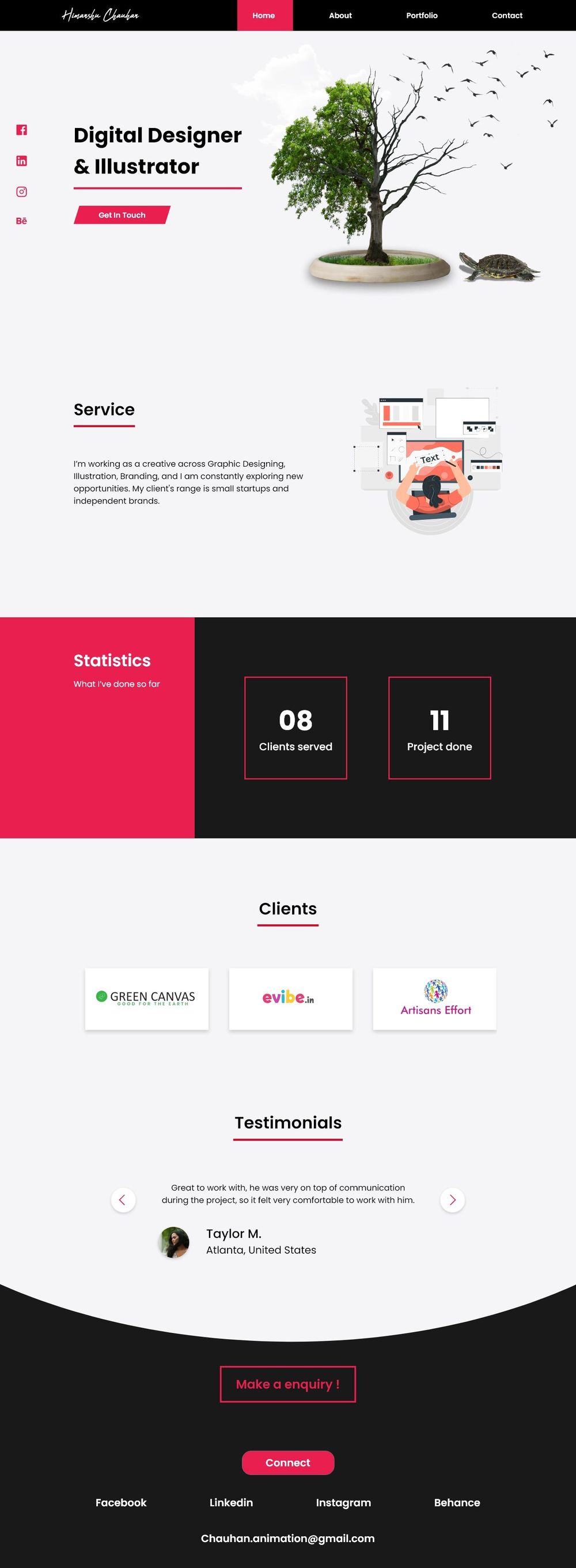 Adobe XD Portfolio Website - image 1 - student project
